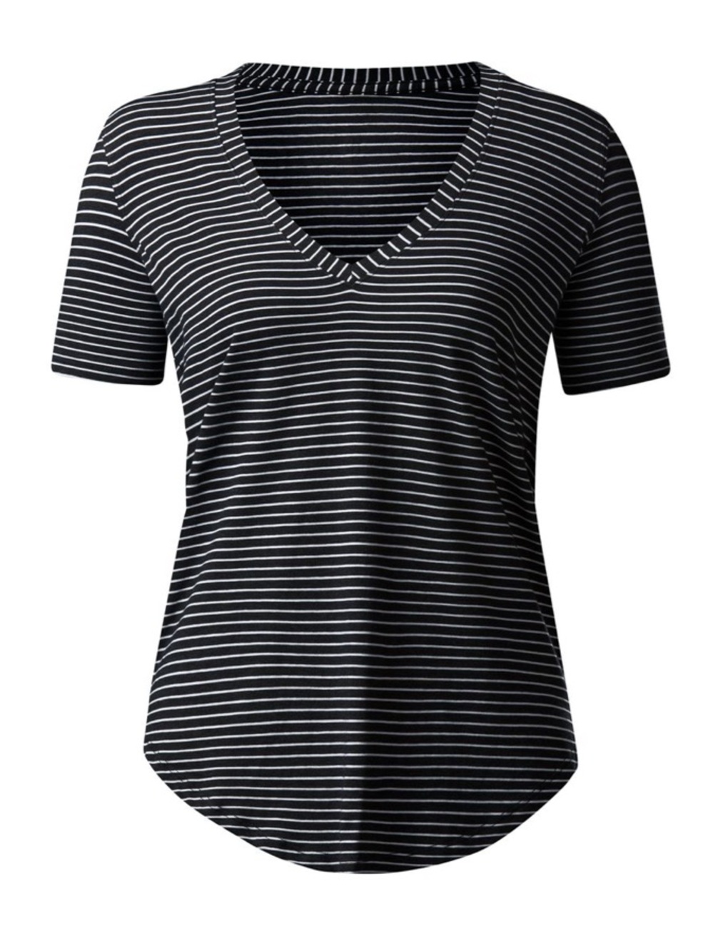 Lululemon Love Tee III Modern Stripe Heathered Black White Size 6